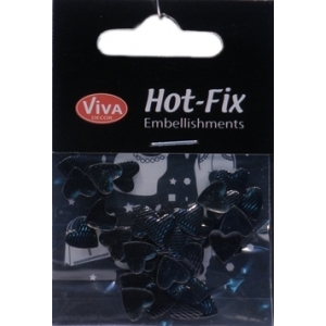 Hot-Fix nýtky Srdíčka černá velká 10mm