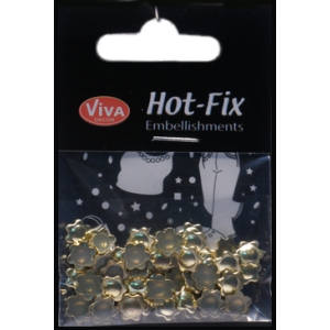 Hot-Fix nýtky Květinka zlatá 8mm