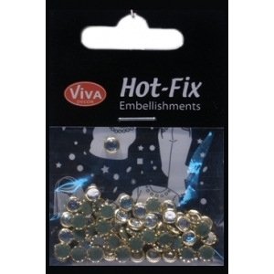 Hot-Fix kamínky Transparentní ve zlatě 5mm