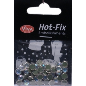 Hot-Fix kamínky Duhové ve stříbře 6mm